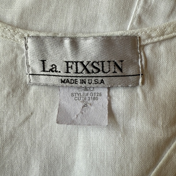LA FIXSUN LINEN TOP SLEEVELESS ASYMMETRIC HEM BEACHY RESORT BREATHABLE BOHO S - Picture 10 of 10